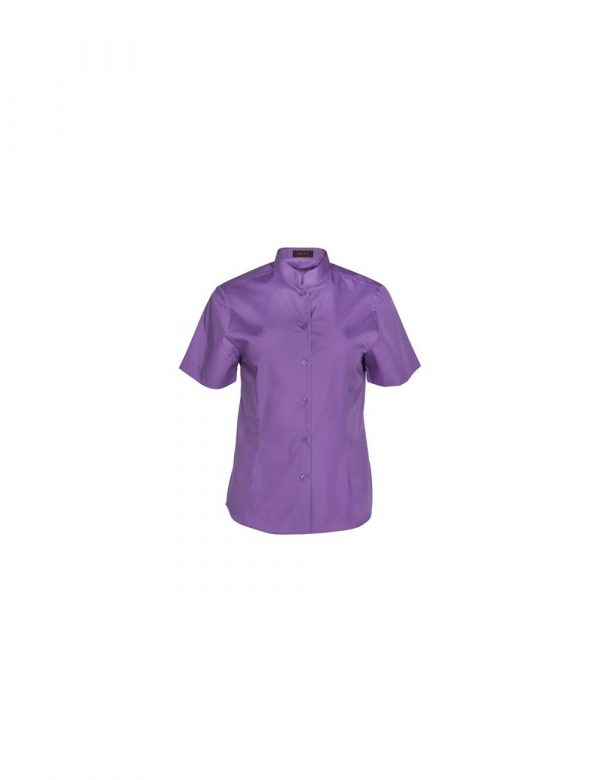 Camisa trabajo mujer cuello mao violeta