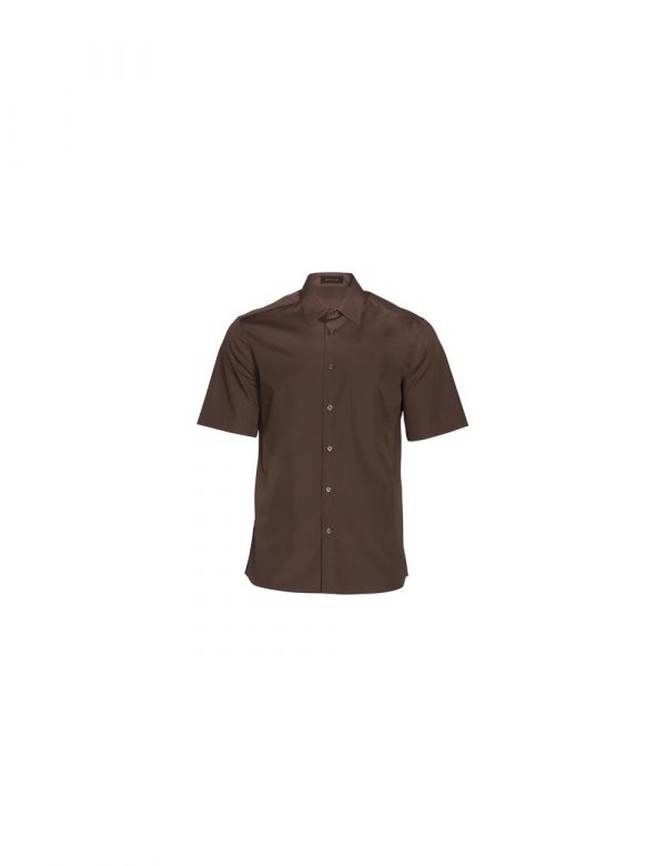Camisa de trabajo manga corta unisex marrón