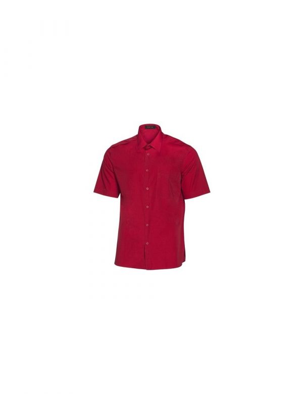 Camisa de trabajo manga corta unisex roja